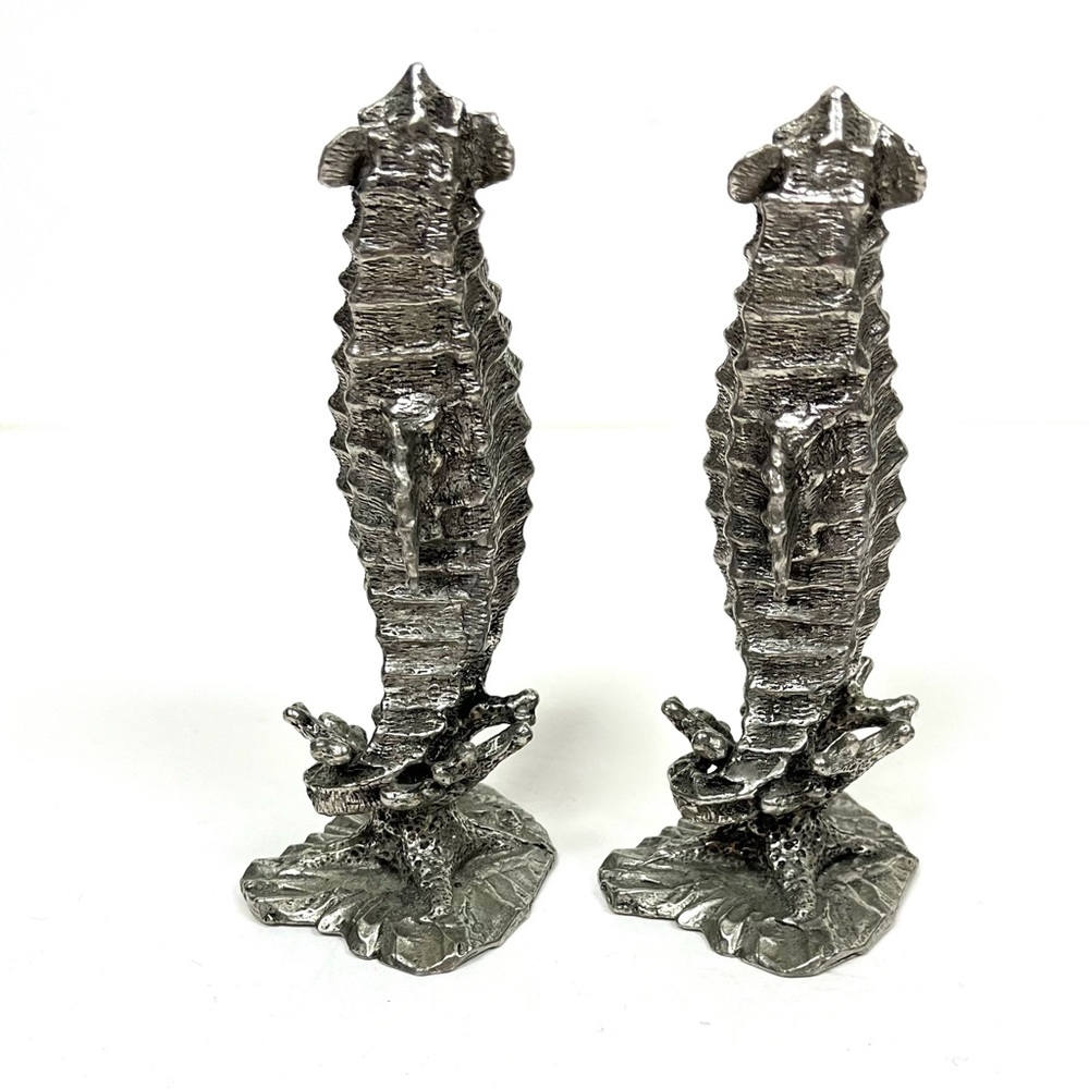 Seahorse Pewter Salt Pepper Shakers Set - Picture 7 of 10